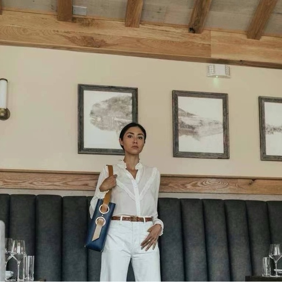 NWT Nili Lotan Marcela Ruffle-trimmed Silk Shirt In White
